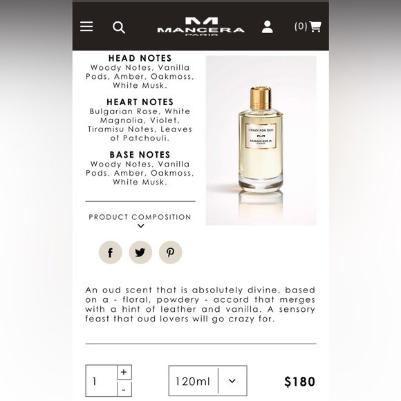 Mancera: Crazy For Oud 4oz (120mls) - Picture 5 of 6